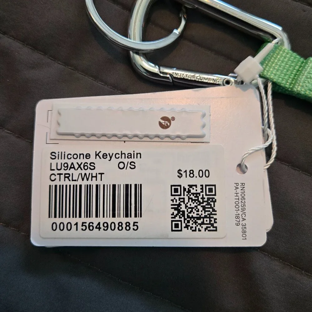NWT Lululemon Silicone Keychain - Citra Lime/White